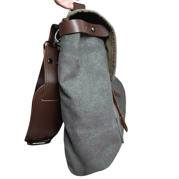NWT Greg Norman The Refined Traveler Canvas Laptop/Messenger Bag Gray OS - Picture 6 of 7